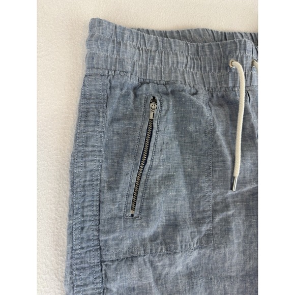 Athleta Cabo Pants Womens 4 Chambray Blue Wide Leg Linen Drawstring Beachy - Picture 5 of 11